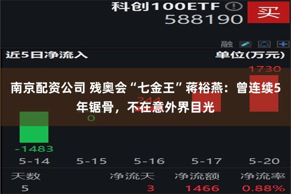 南京配资公司 残奥会“七金王”蒋裕燕：曾连续5年锯骨，不在意外界目光